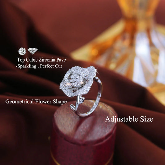 Celeste Bloom Crystal Cocktail Ring