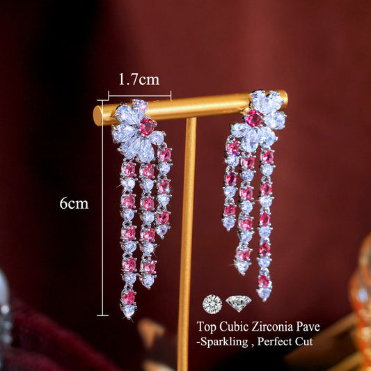 Amarena Crystal Tassel Earrings