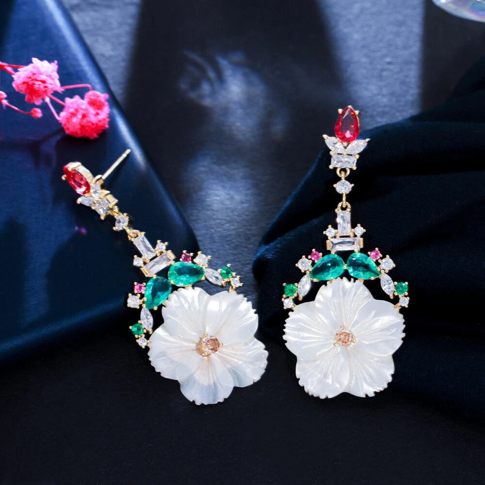 Verdelette Floral Drop Earrings