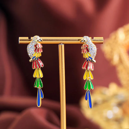 Arcelle Color Feather Earrings