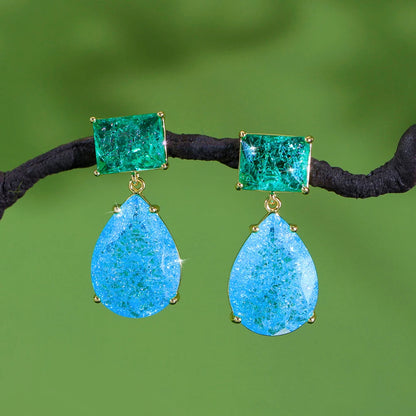 Verdelle Crackle Teardrop Earrings