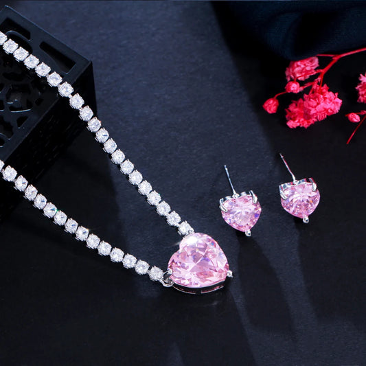Amoretta Heart Crystal Jewelry Set