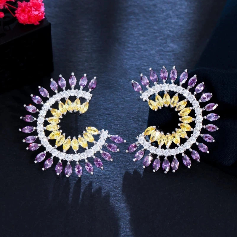Solara Crescent Stud Earrings
