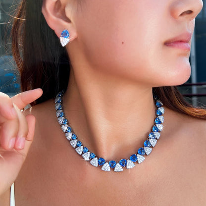 Saphira Blue Crystal Jewelry Set