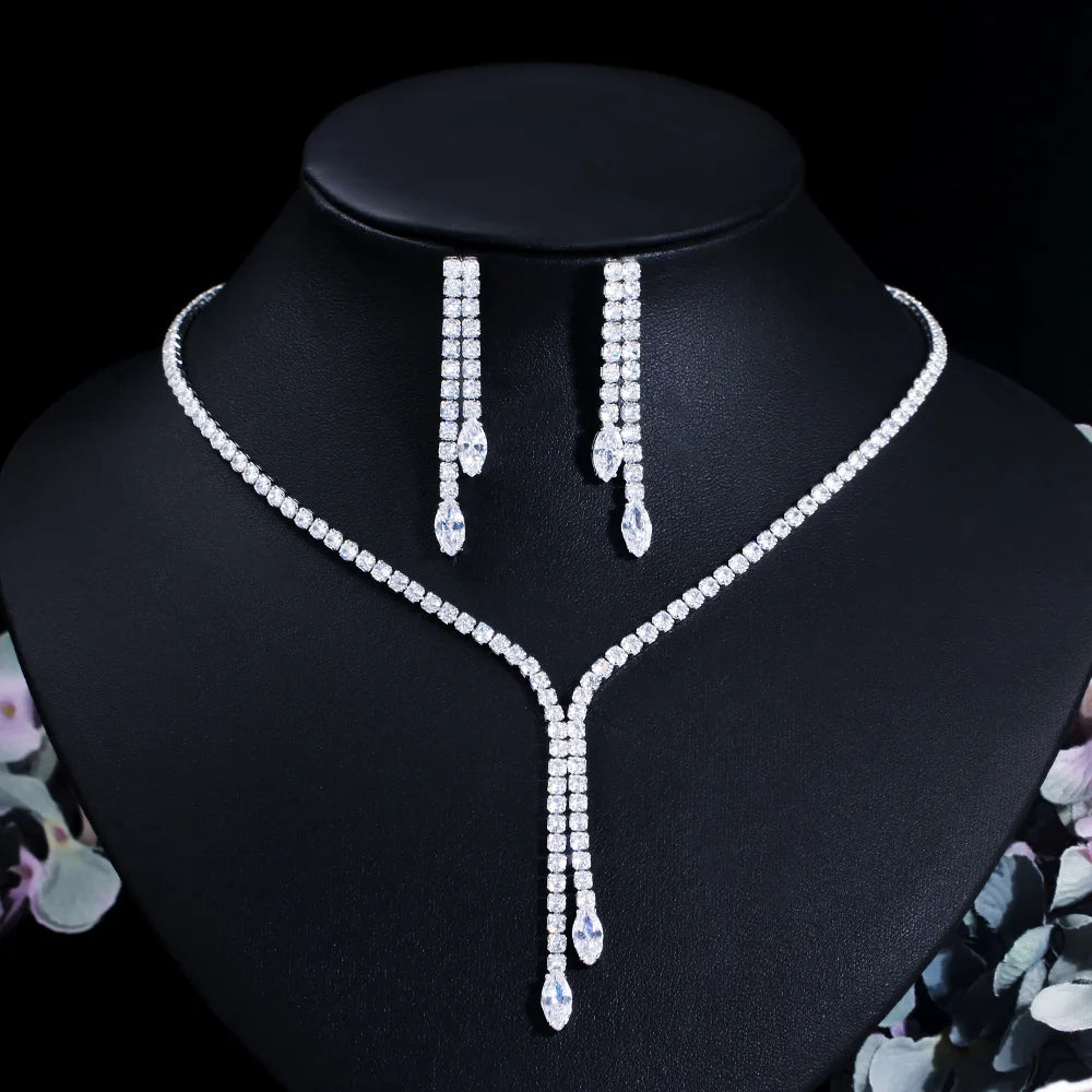 Cascade Tassel Crystal Jewelry Set
