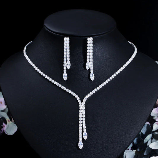 Cascade Tassel Crystal Jewelry Set