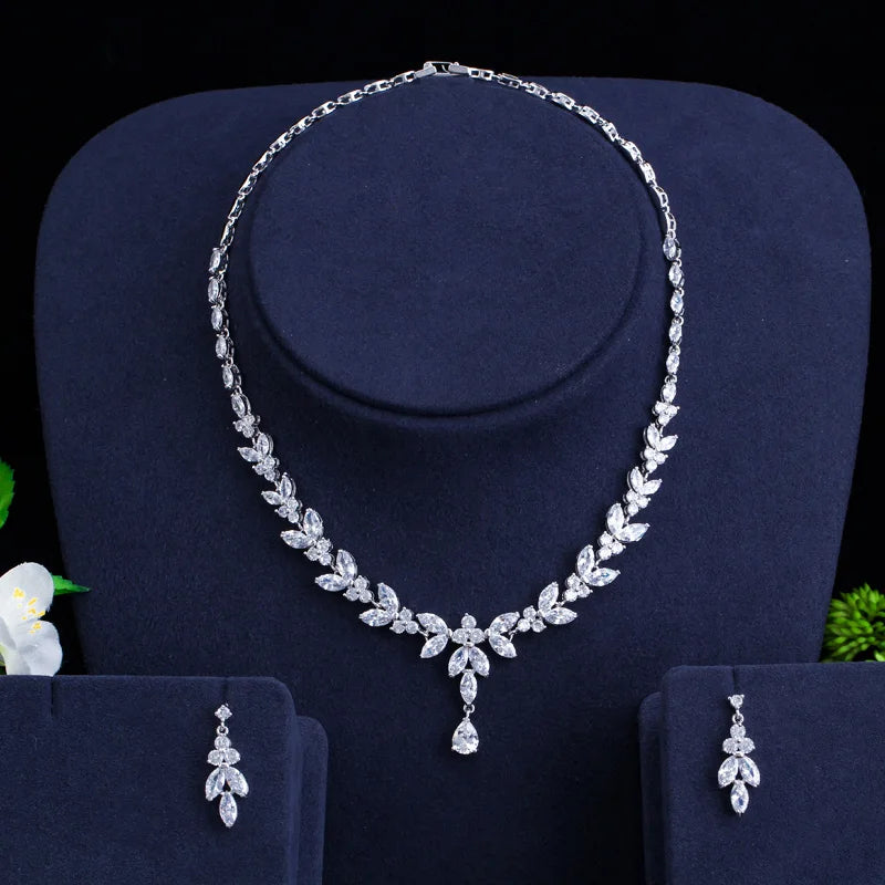 Verena Leaf Crystal Jewelry Set