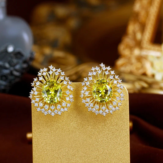 Olivine Firework Stud Earrings
