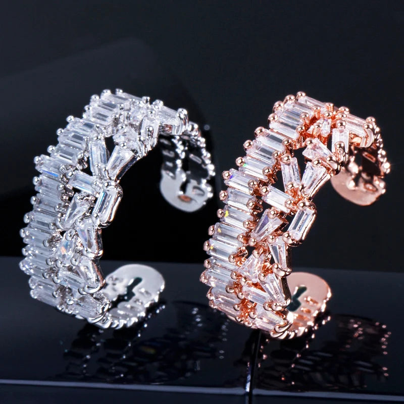 X Pavé Crystal Open Ring