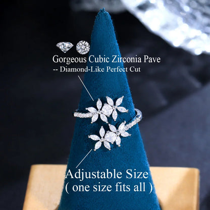 Lumière Flower Crystal Ring