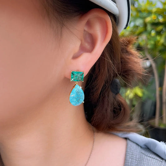 Verdelle Crackle Teardrop Earrings