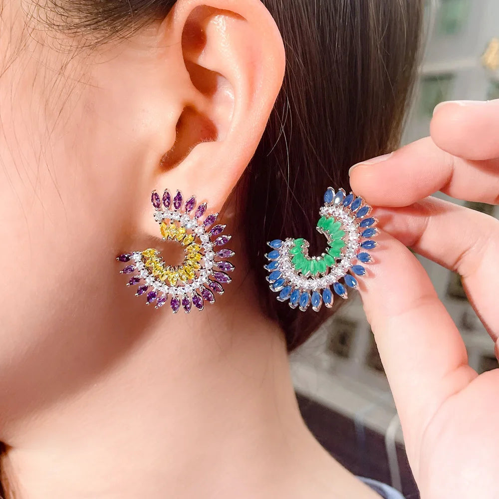 Solara Crescent Stud Earrings