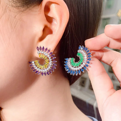 Solara Crescent Stud Earrings