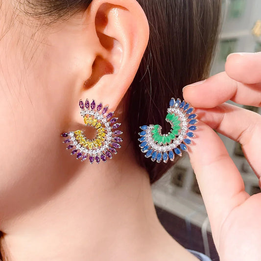 Solara Crescent Stud Earrings