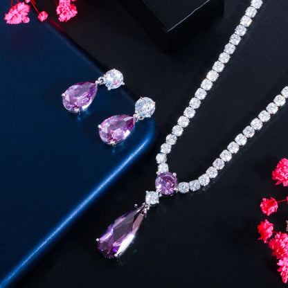 Lavande Purple Crystal Jewelry Set