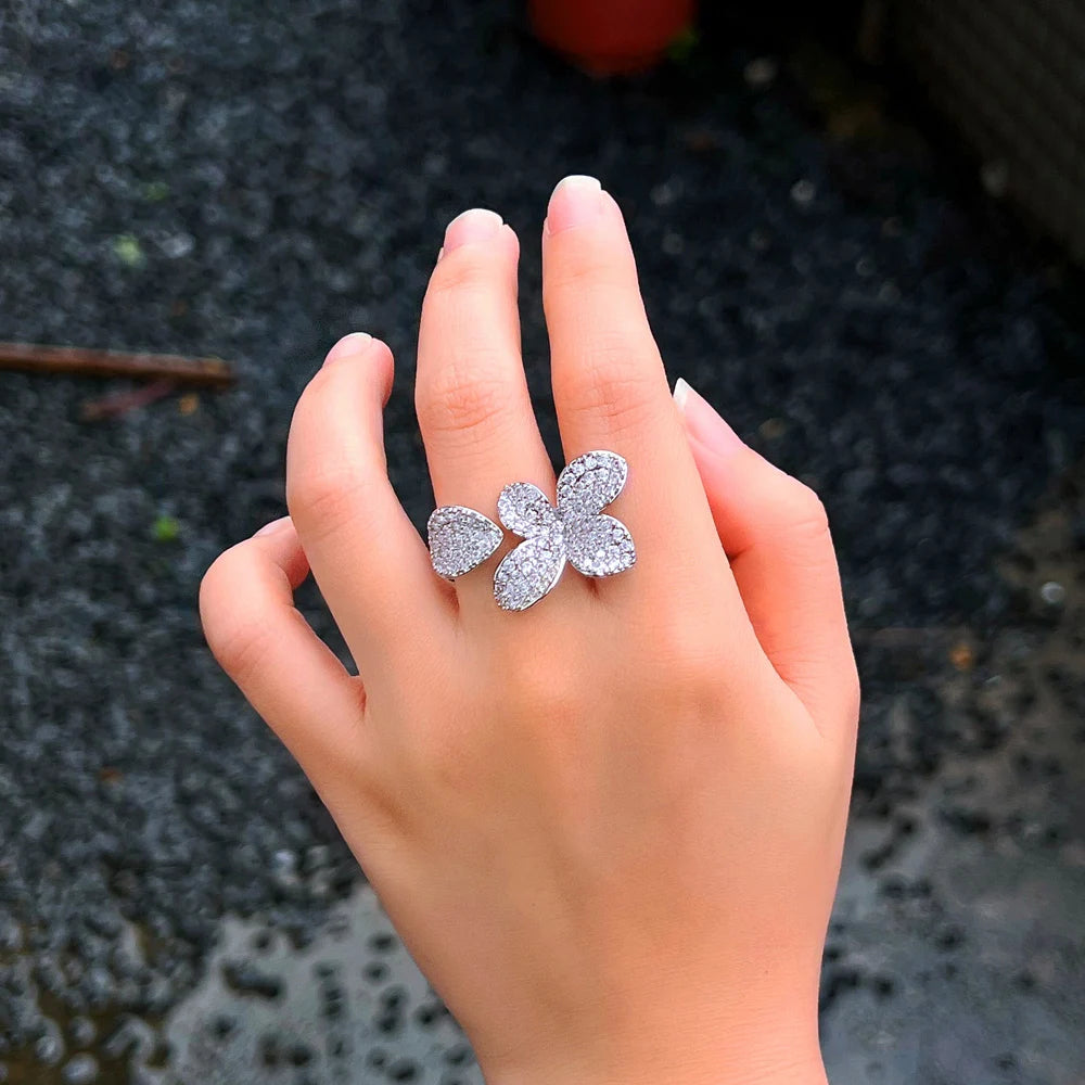 Rosegold Fleur Open Cuff Ring