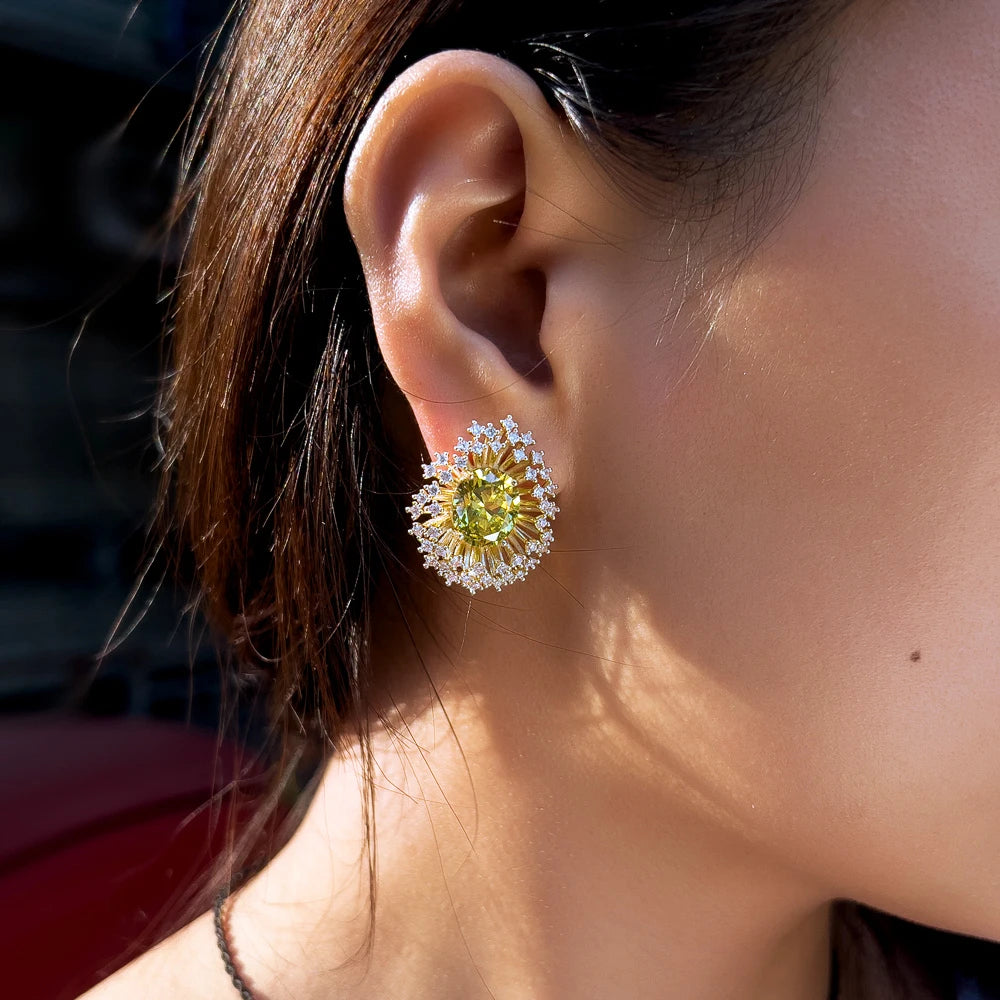 Olivine Firework Stud Earrings