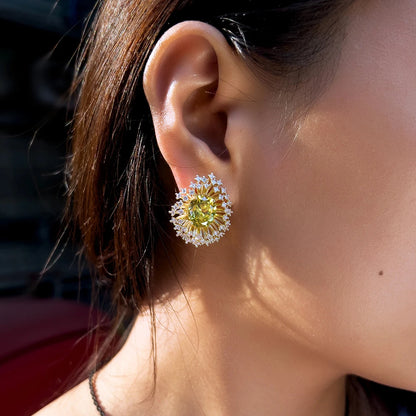 Olivine Firework Stud Earrings