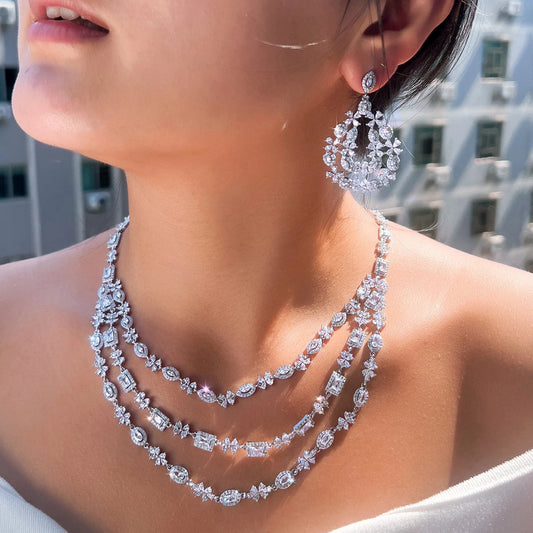 Soraya Layered Crystal Necklace Set