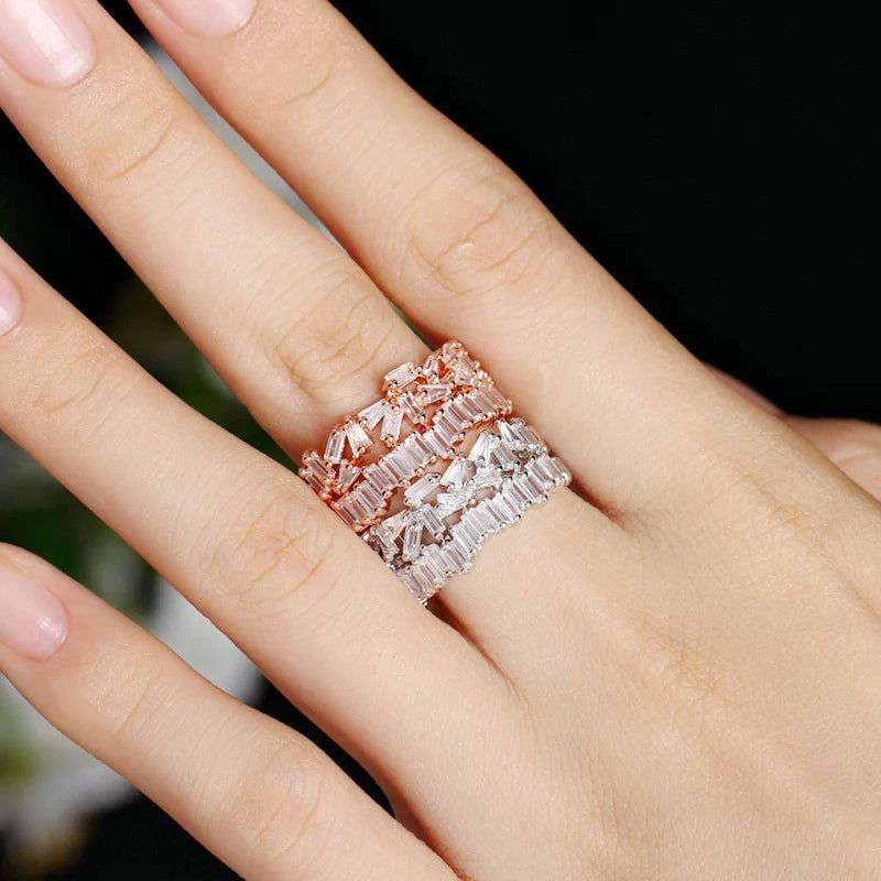 X Pavé Crystal Open Ring