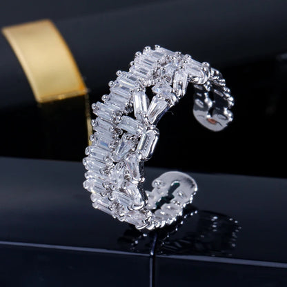 X Pavé Crystal Open Ring