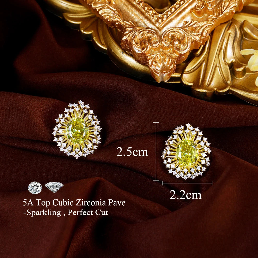 Olivine Firework Stud Earrings