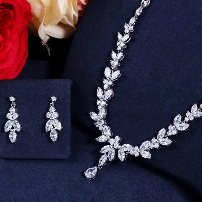 Verena Leaf Crystal Jewelry Set
