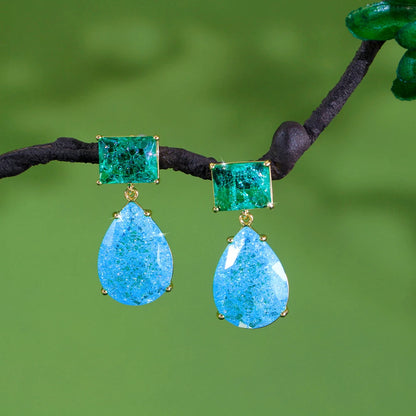 Verdelle Crackle Teardrop Earrings