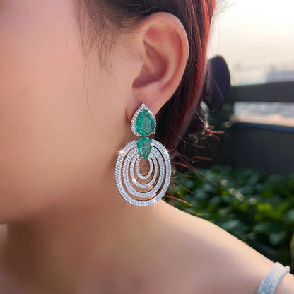 Calypso Turquoise Halo Drop Earrings