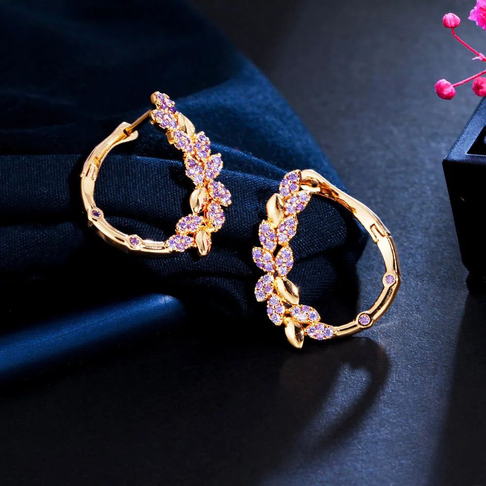 Violette Gold Round Hoop Earrings