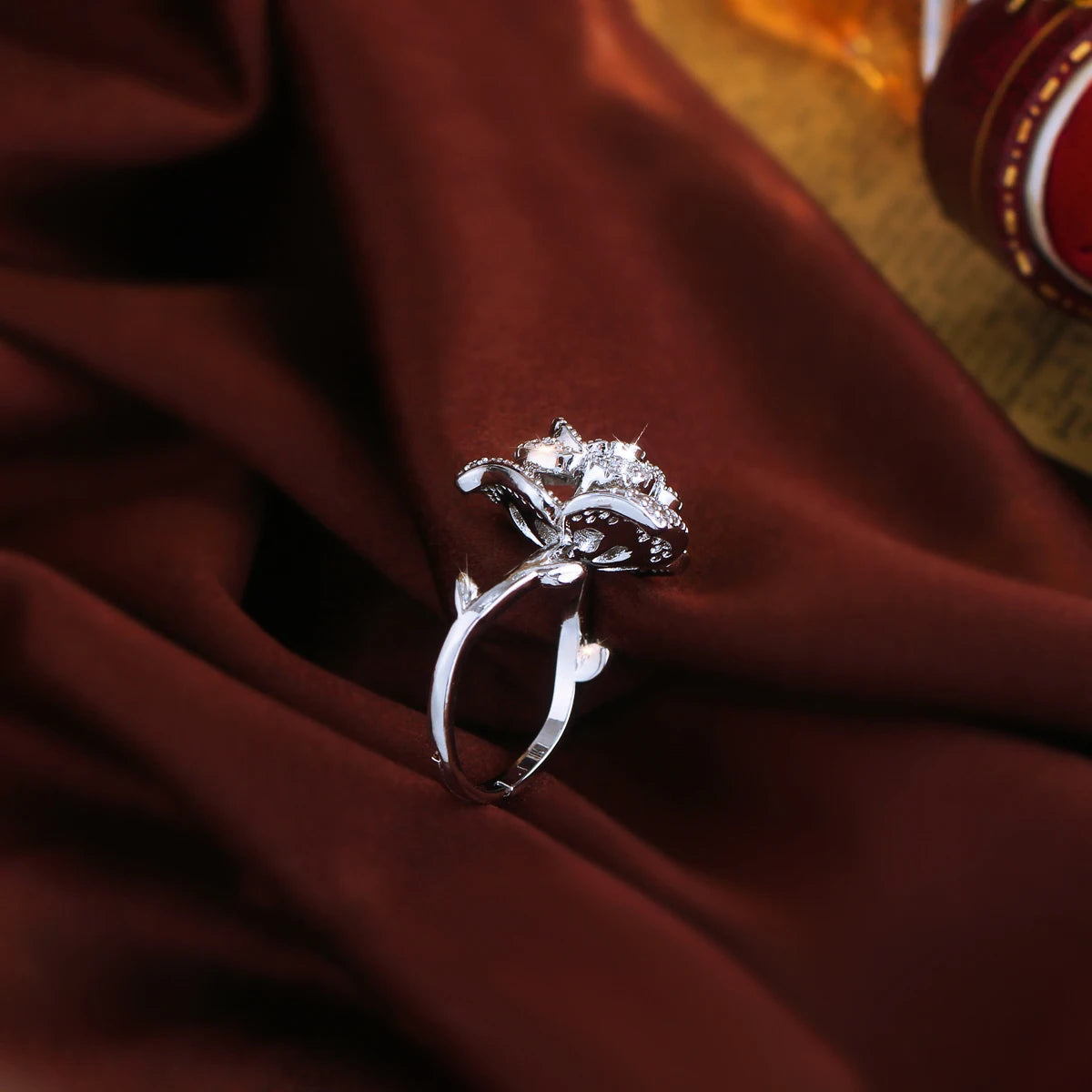 Celeste Bloom Crystal Cocktail Ring