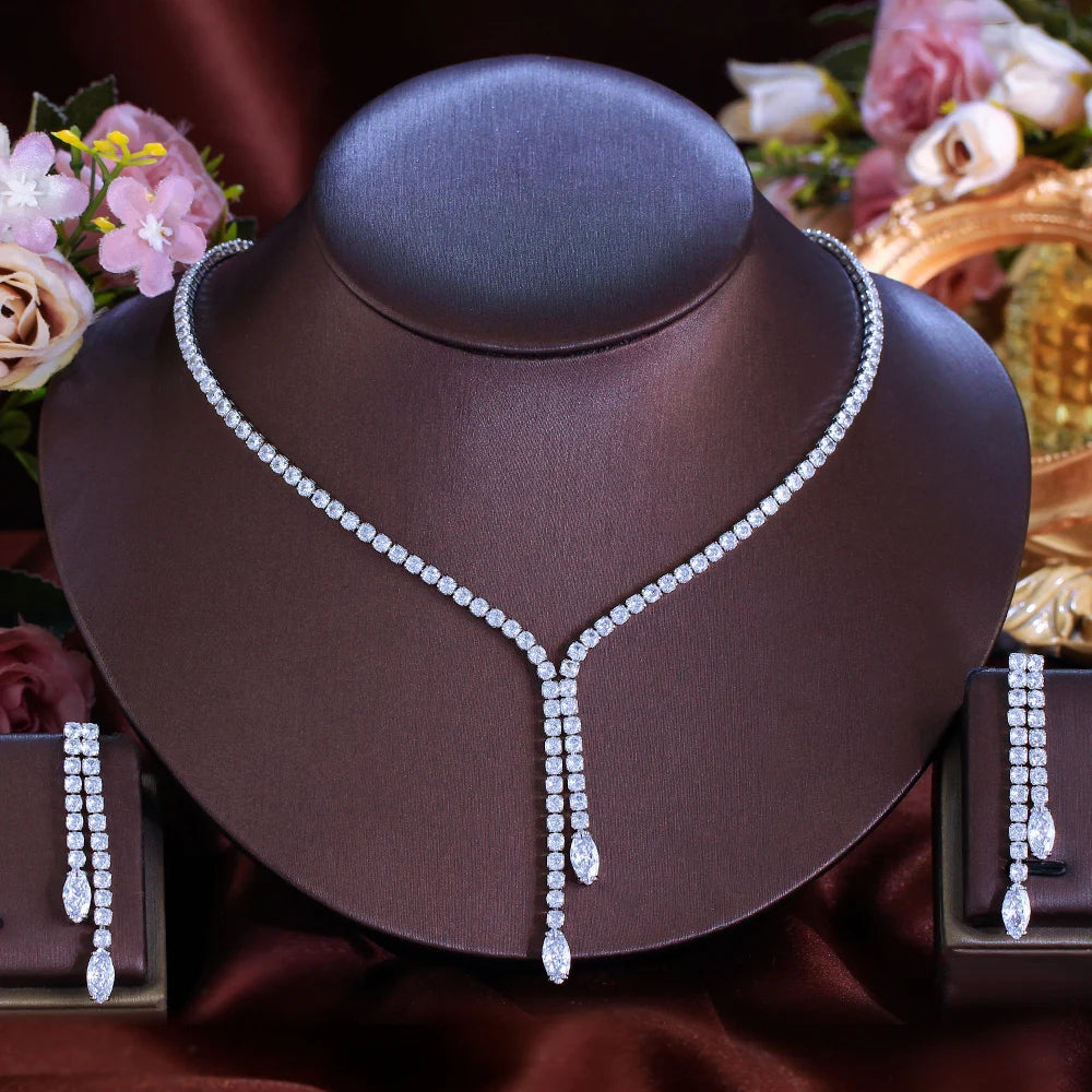 Cascade Tassel Crystal Jewelry Set
