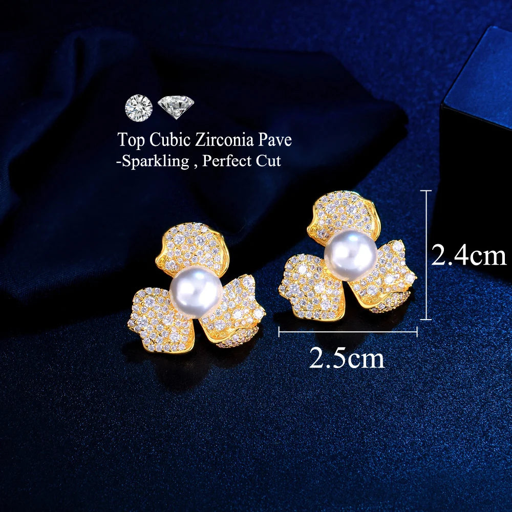 Aurelle 18K Gold Plated Cubic Zirconia Earrings