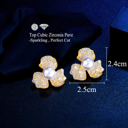 Aurelle 18K Gold Plated Cubic Zirconia Earrings