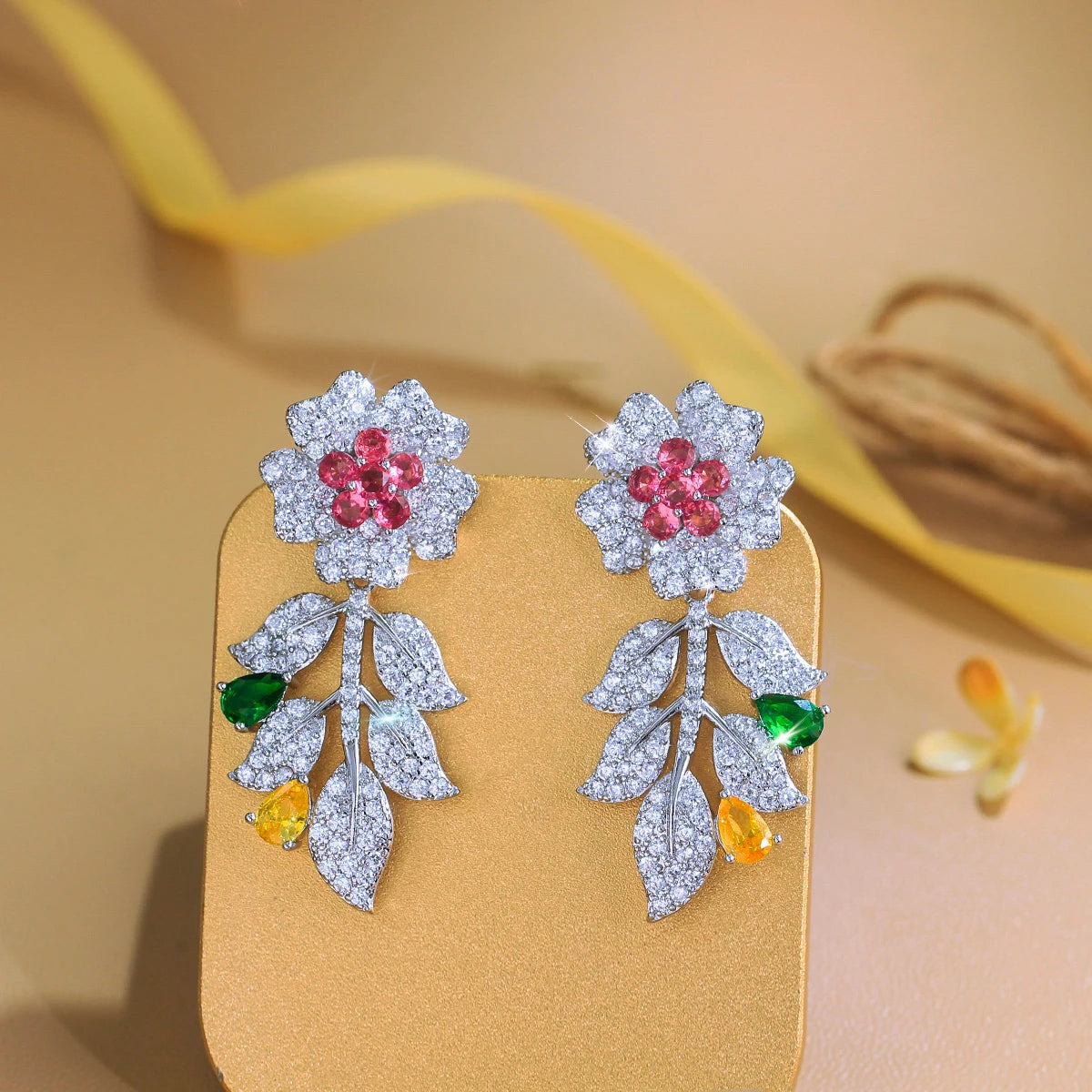 Aurora Multicolor Flower Drop Earrings