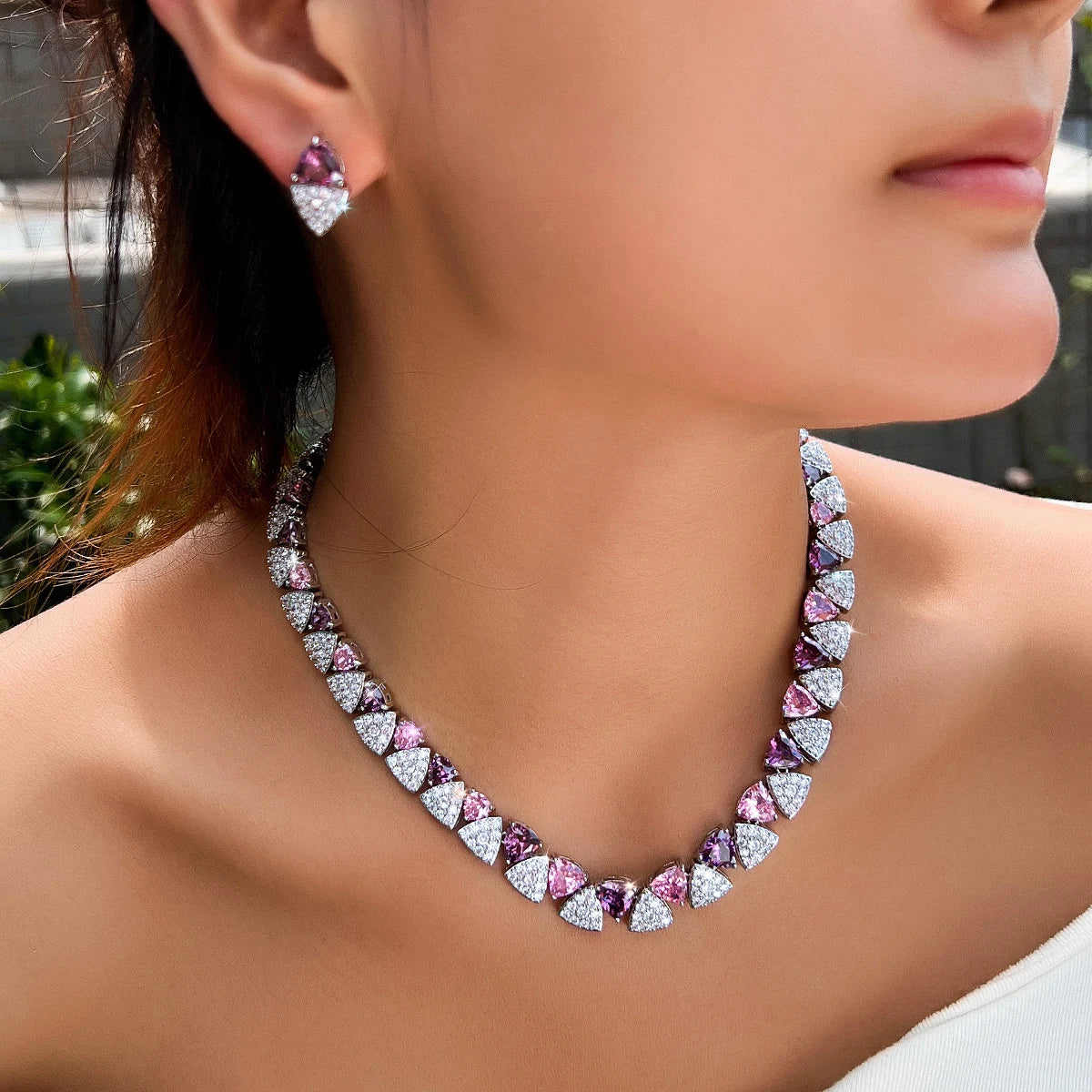 Prisma Triangle Crystal Jewelry Set