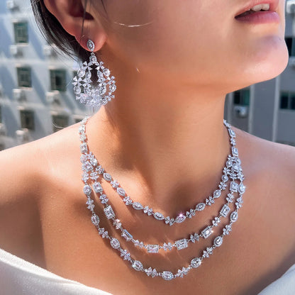 Soraya Layered Crystal Necklace Set