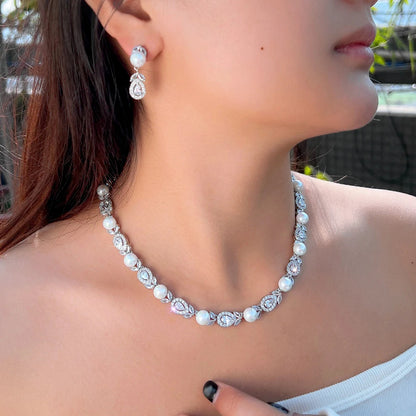 Liane Leaf Necklace & Earrings Set