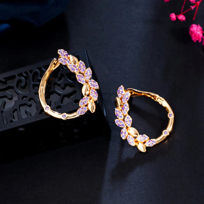Violette Gold Round Hoop Earrings