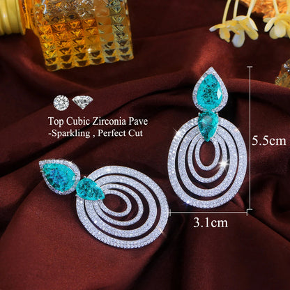 Calypso Turquoise Halo Drop Earrings