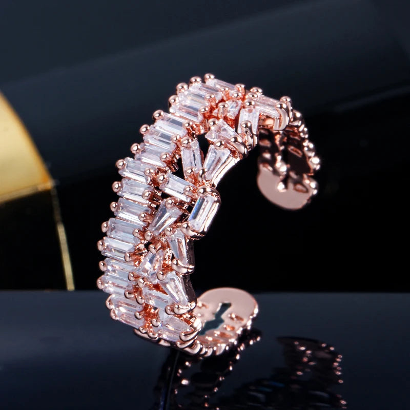 X Pavé Crystal Open Ring