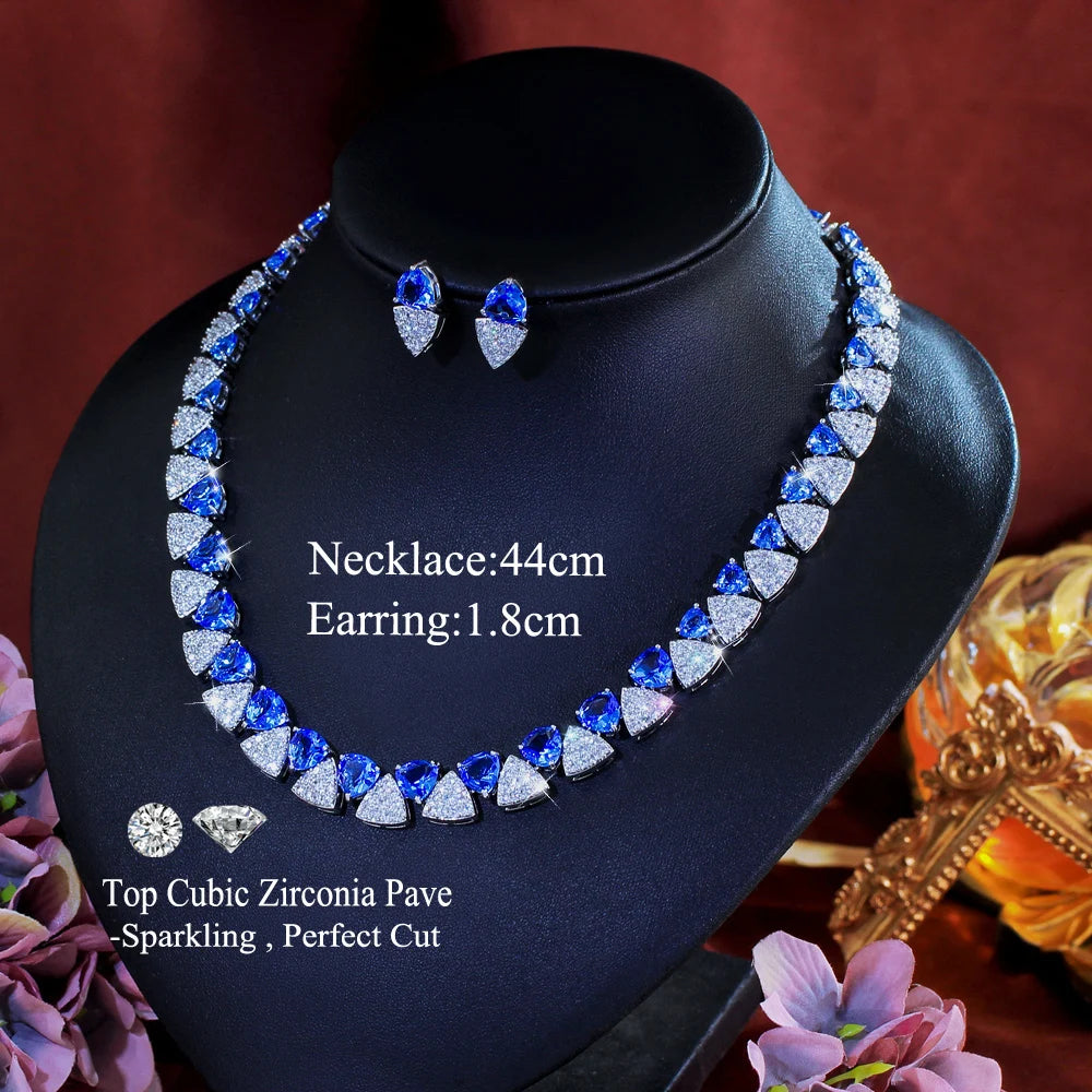 Saphira Blue Crystal Jewelry Set