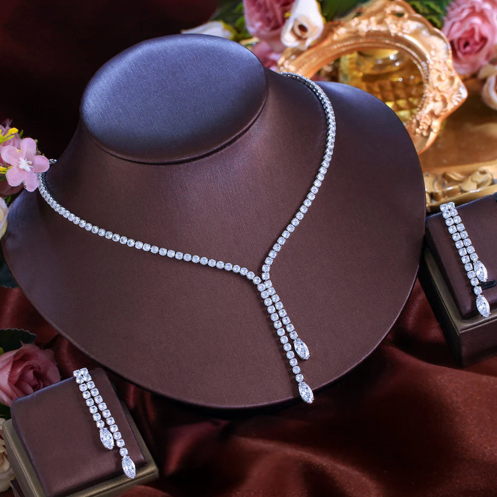 Cascade Tassel Crystal Jewelry Set