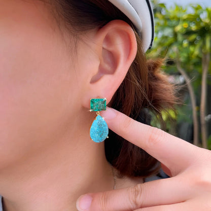 Verdelle Crackle Teardrop Earrings