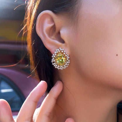 Olivine Firework Stud Earrings