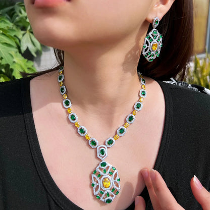 Citrine Crystal Bridal Jewelry Set