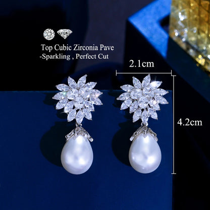 Lunette Pearl Drop Earrings