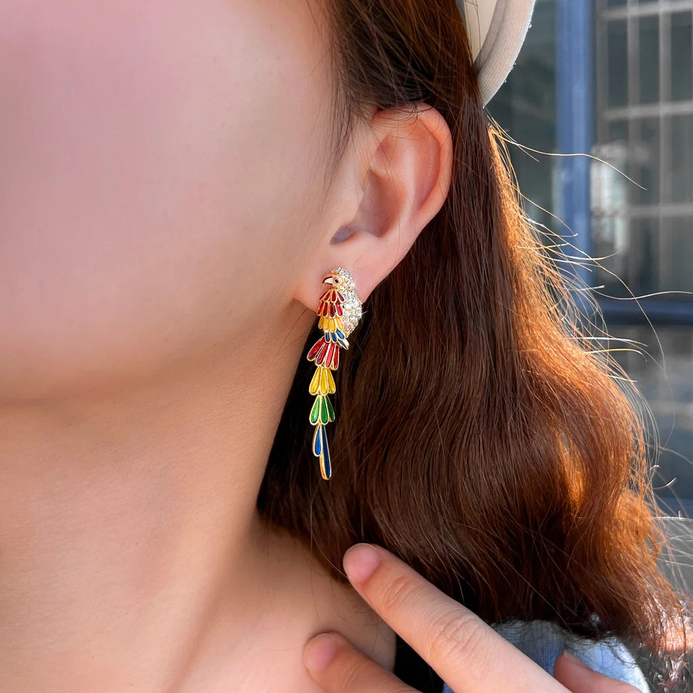 Arcelle Color Feather Earrings