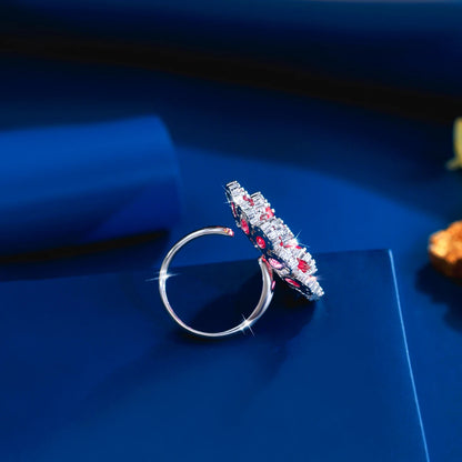 Amara Rose Crystal Flower Ring