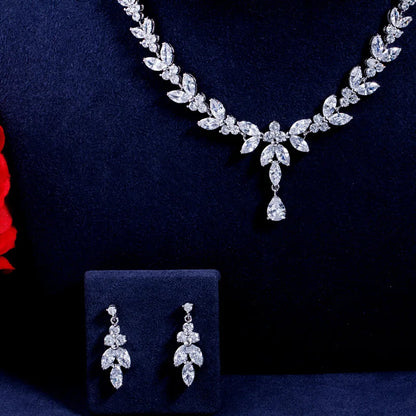 Verena Leaf Crystal Jewelry Set